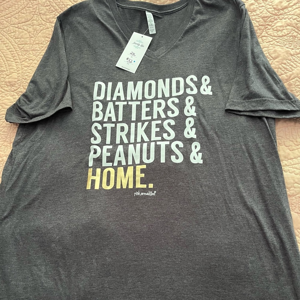 Pink Armadillos, dark gray, SS t-shirt, NWT